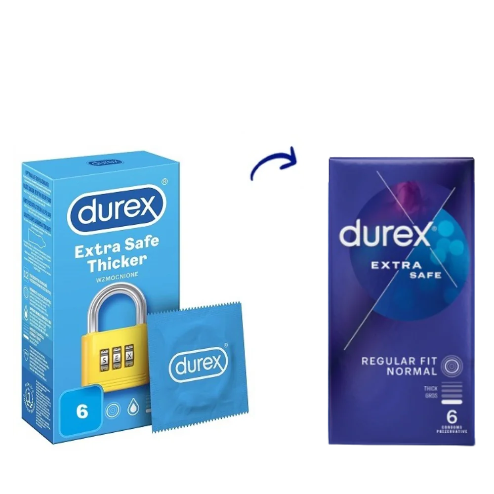Prezervative Extra Safe, 6 bucati, Durex