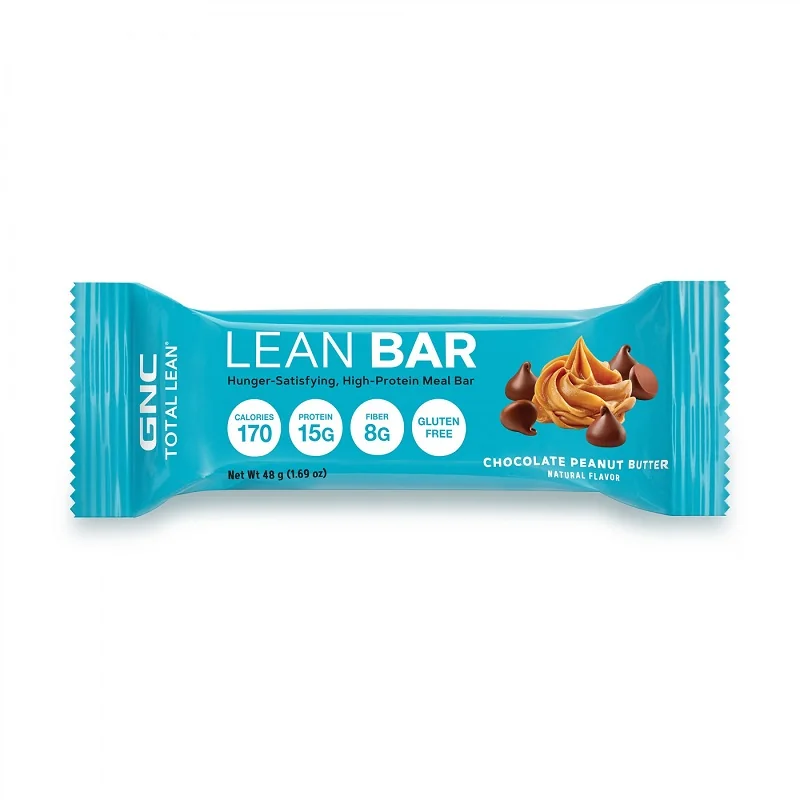 Baton proteic cu fibre, ciocolata si unt de arahide Lean Bar, 48g, GNC