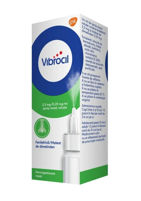 Vibrocil spray nazal solutie  2.5 mg/ 0.25 mg/ml, 15ml, Haleon 