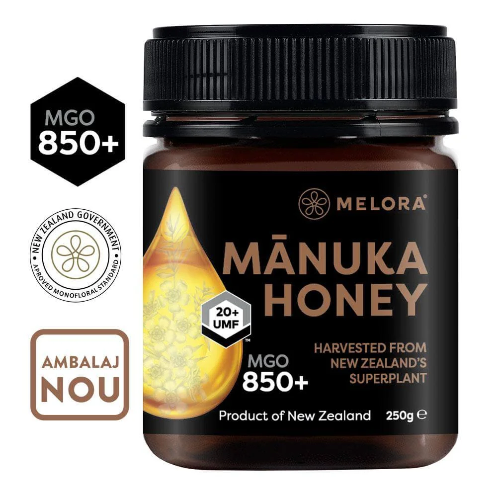 Miere de Manuka MGO 850+ UMF 20+ naturala din Noua Zeelanda, 250g, Melora