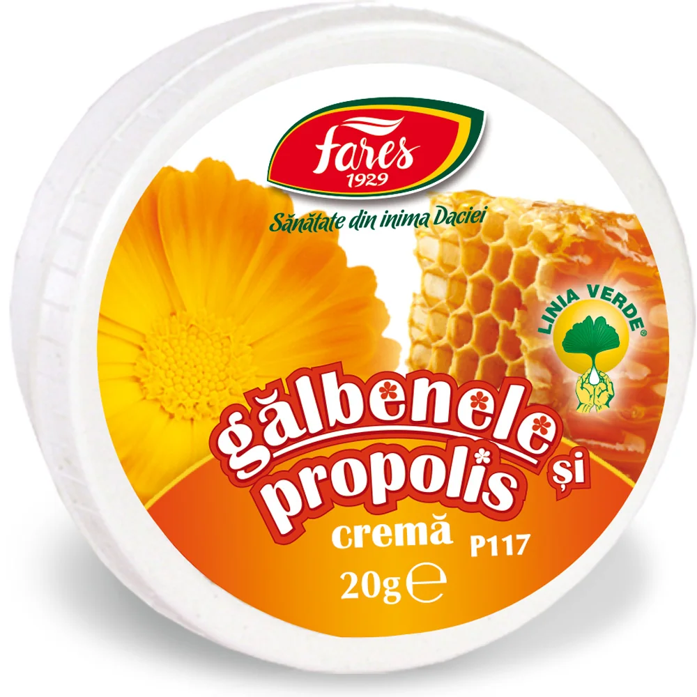 Crema de galbenele si propolis P117, 20g, Fares