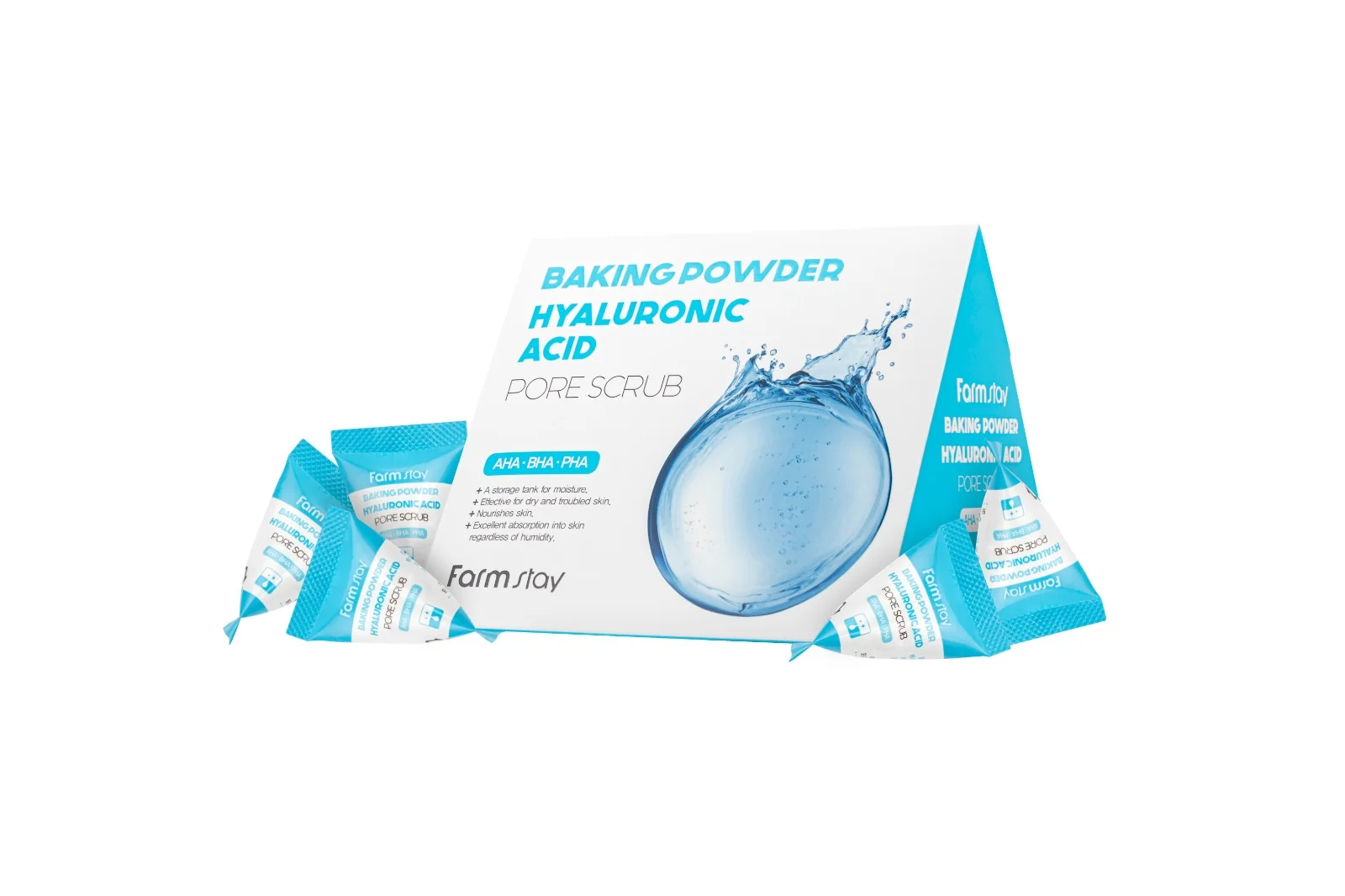 Scrub pentru pori cu bicarbonat de sodiu si acid hialuronic, 25 bucati, Farmstay