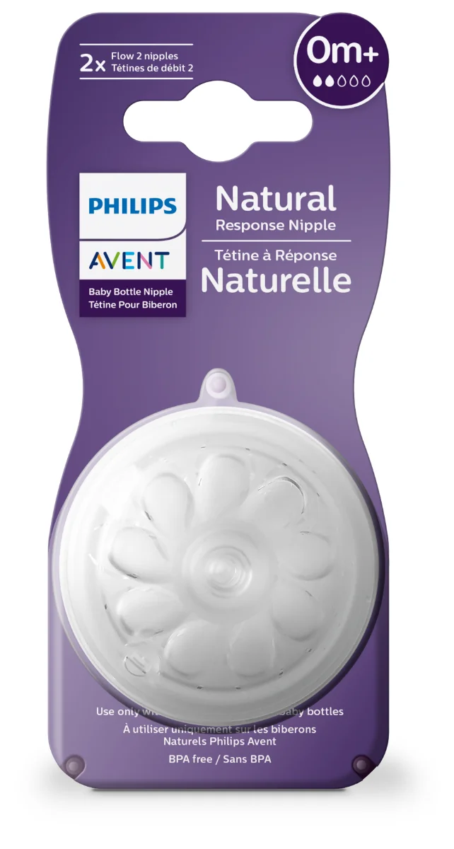 Set tetine cu debit pentru nou-nascut +0 luni SCY962/02, 2 bucati, Philips Avent