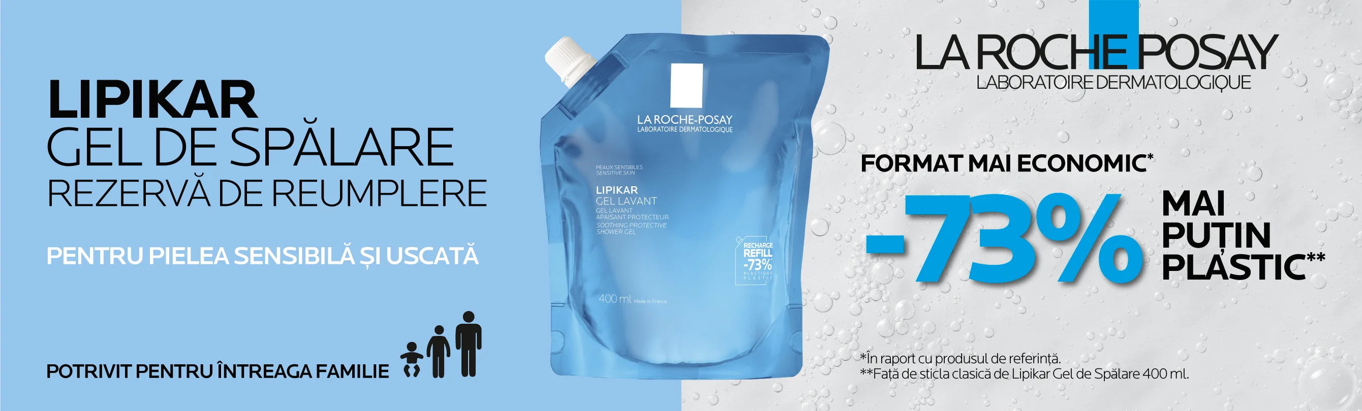 Rezerva de reumplere pentru gelul de dus Lipikar 400ml Rezerva de reumplere pentru gelul de dus Lipikar 400ml