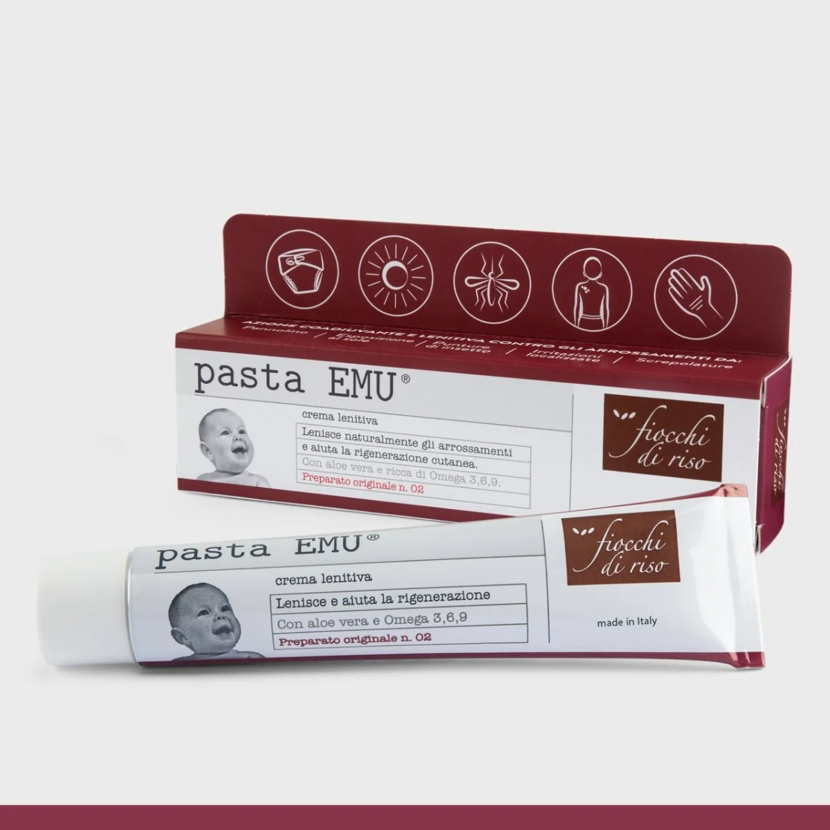 Crema calmanta pentru iritatii si regenerarea pielii bebelusilor EMU 0 luni+, 30ml, Fiocchi di Riso