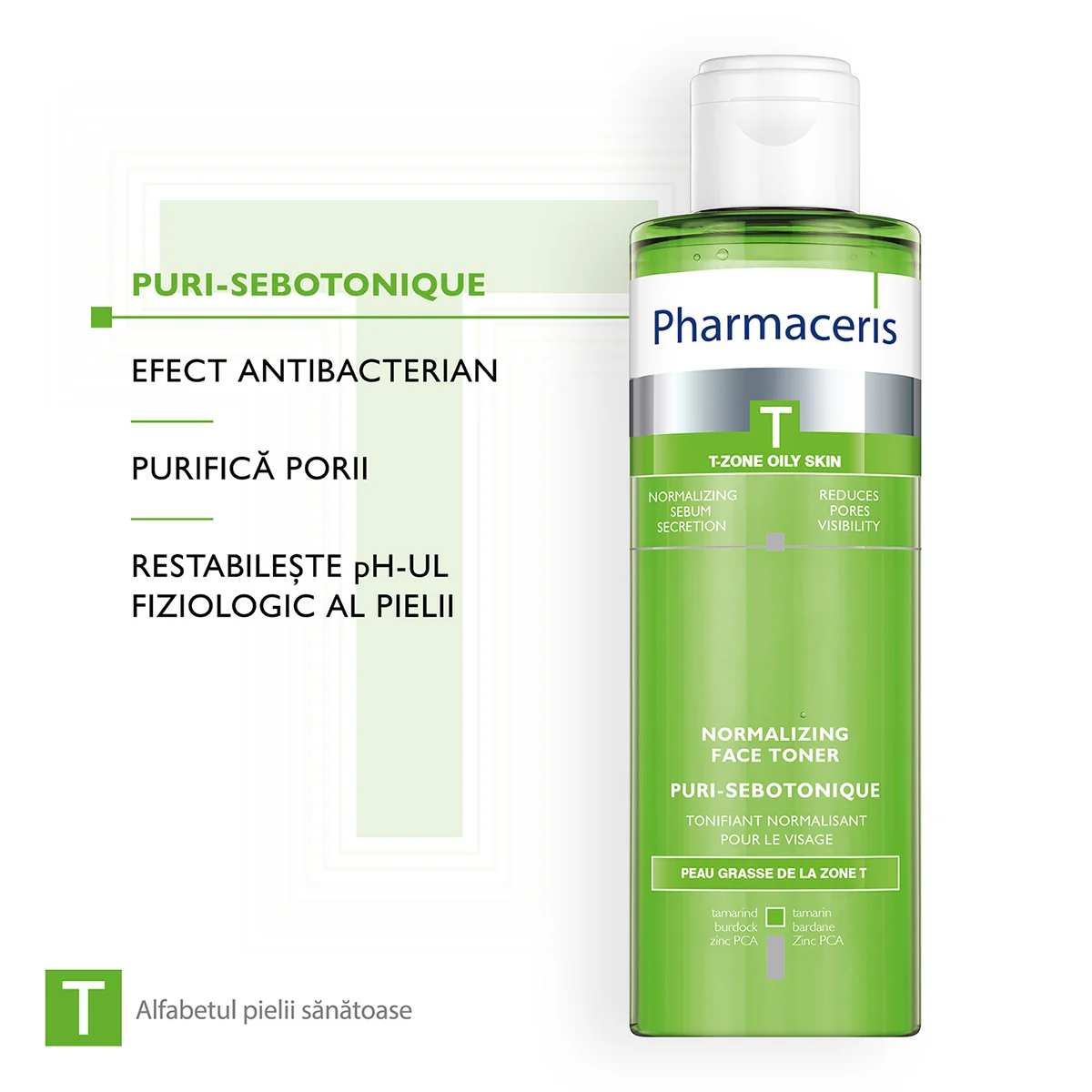 Lotiune tonica pentru ten gras Puri-Sebotonique T, 200ml, Pharmaceris