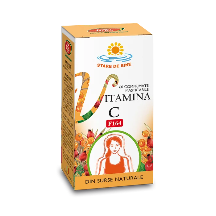 Vitamina C din surse naturale F164, 60 comprimate masticabile, Fares