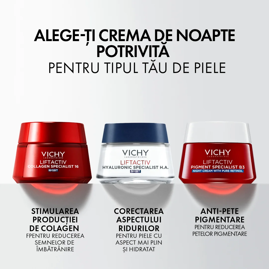 Crema de noapte antirid pentru toate tipurile de ten Liftactiv H.A., 50ml, Vichy