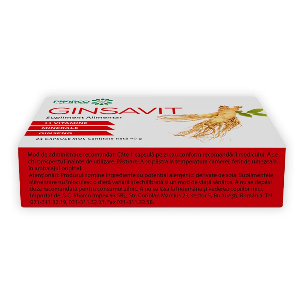 Ginsavit, 24 capsule, Pharco