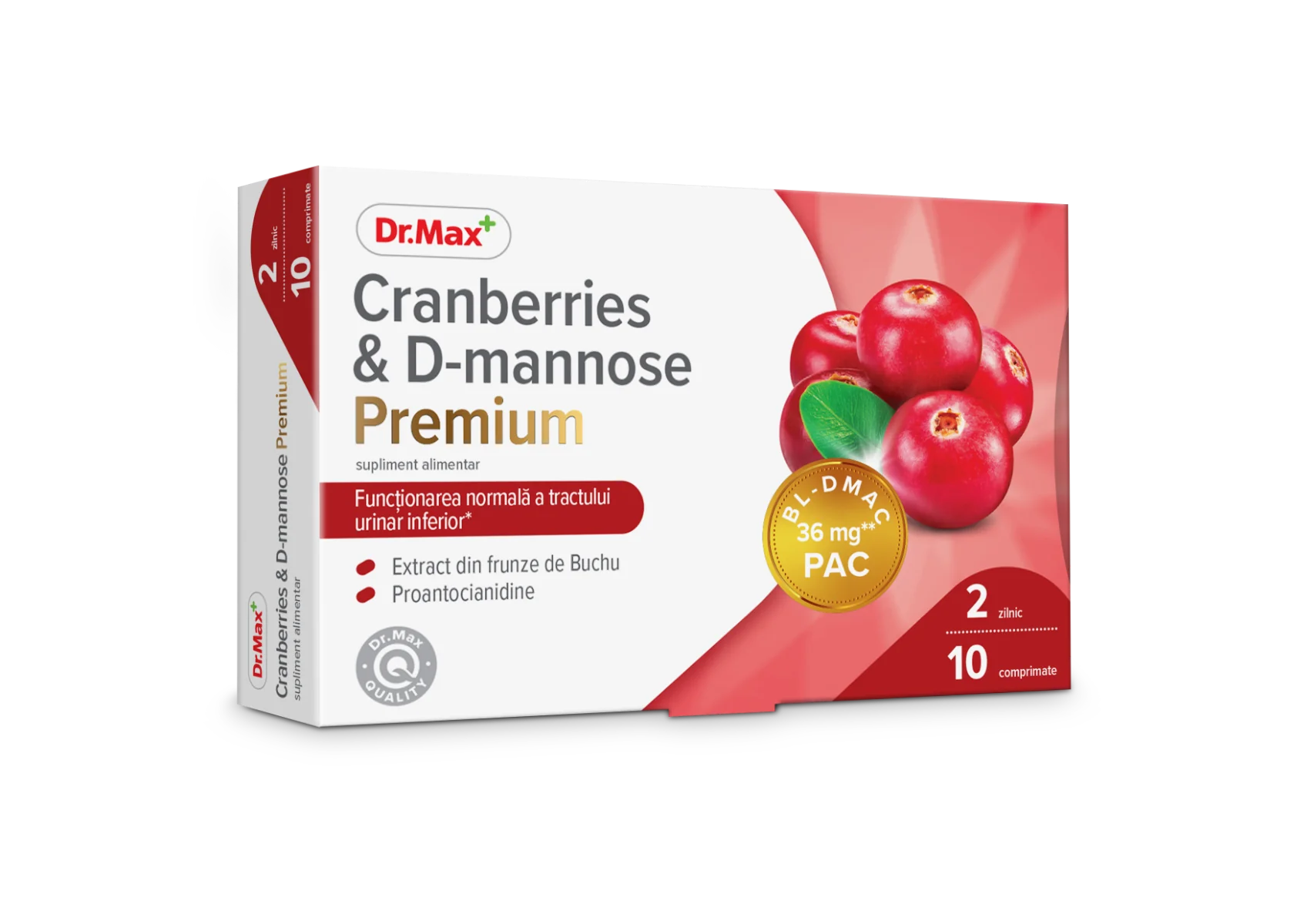 Dr. Max Cranberries & D-mannose Premium, 10 comprimate