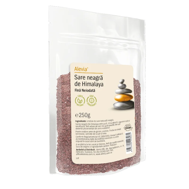 Sare de Himalaya neagra fina, 250g, Alevia