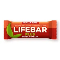 Baton cu nuci braziliene si guarana raw Lifebar Bio, 47g, Lifefood
