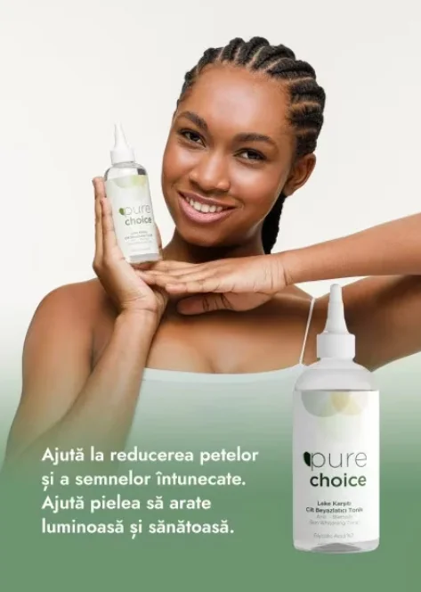 Tonic facial anti-pete si anti-roseata cu Acid Glicolic 7%, 200ml, Pure Choice