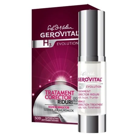 Tratament corector riduri pentru ochi buze si frunte H3 Evolution, 15ml, Gerovital