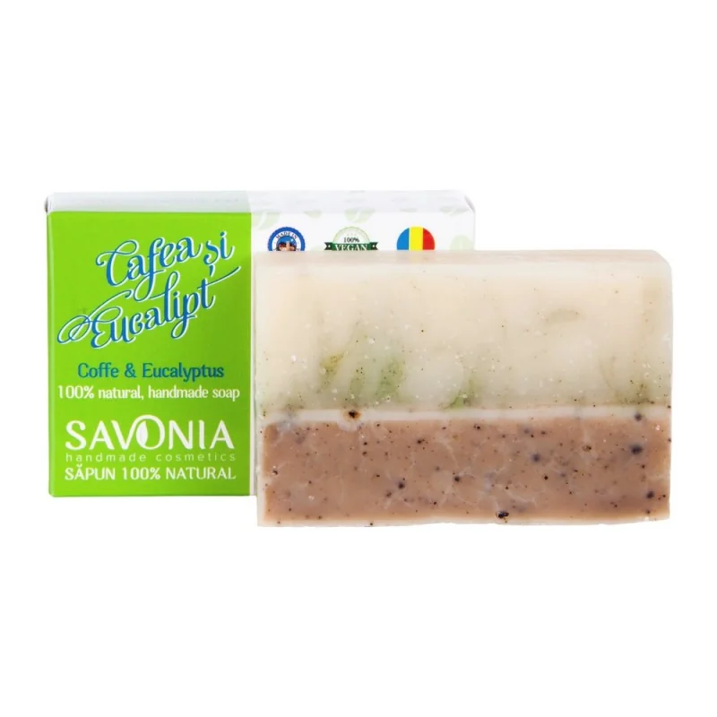 Sapun natural pentru corp Cafea si Eucalipt, 90g, Savonia