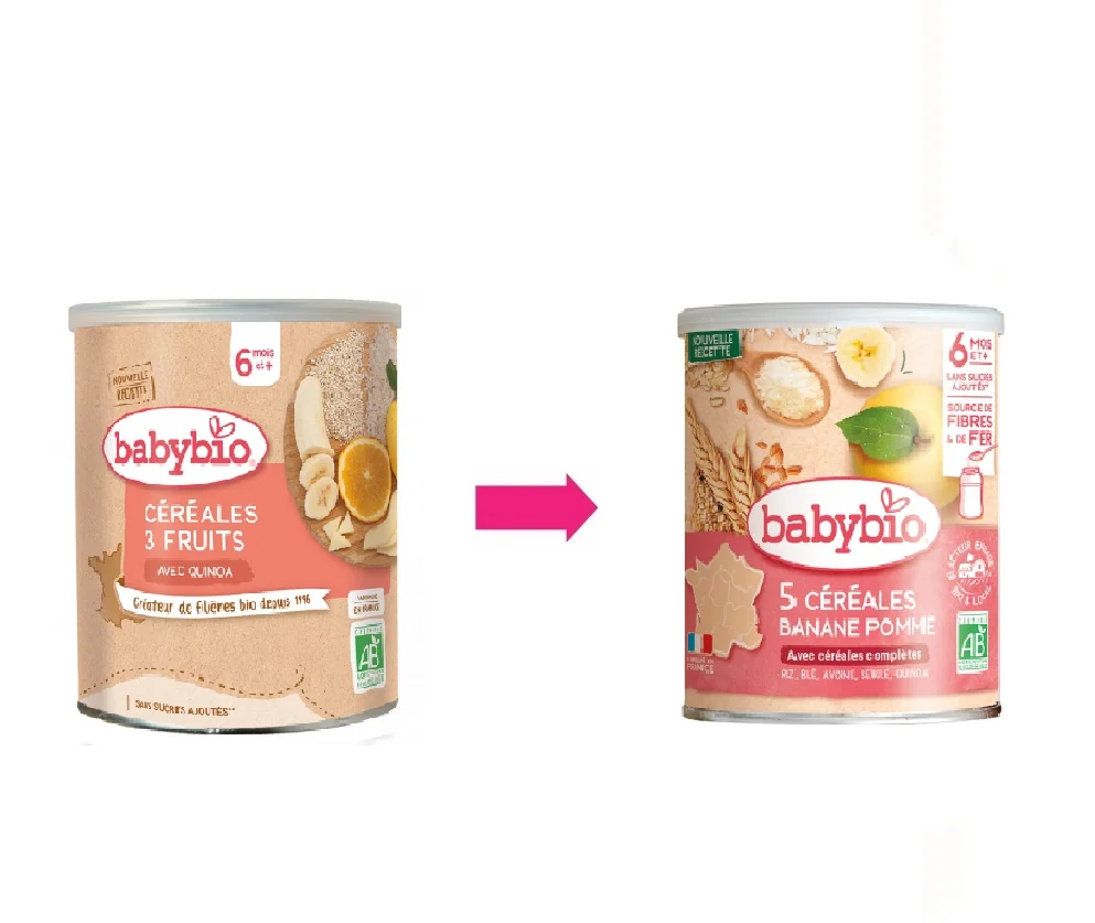 Bio 5 cereale cu banane mere si quinoa, 220g, BabyBio