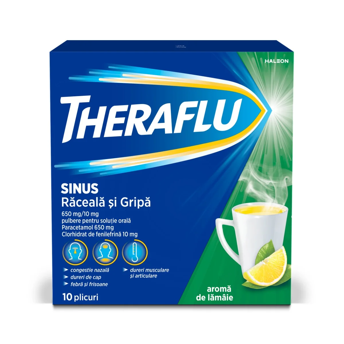 Theraflu Sinus raceala si gripa, 10 plicuri, Haleon