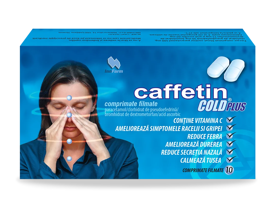 Caffetin Cold Plus, 10 comprimate filmate, Alkaloid