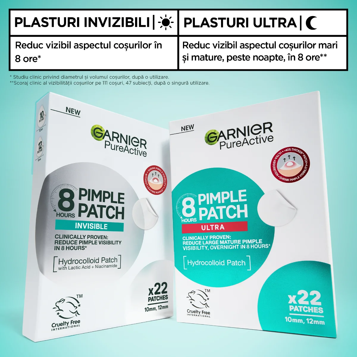 Plasturi pentru cosuri Pure Active Ultra, 22 bucati, Garnier
