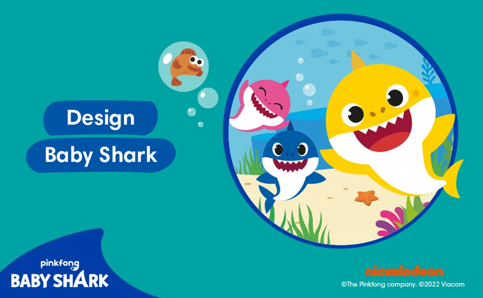 Design Baby Shark pentru scutecele Pampers Splashers. Design Baby Shark pentru scutecele Pampers Splashers.