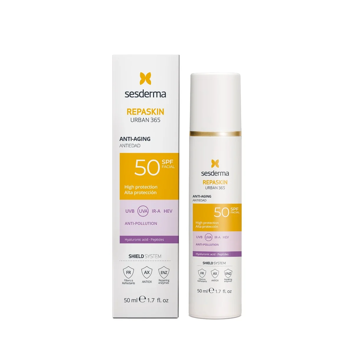 Crema de fata anti-aging cu SPF50 Repaskin Urban 365, 50ml, Sesderma