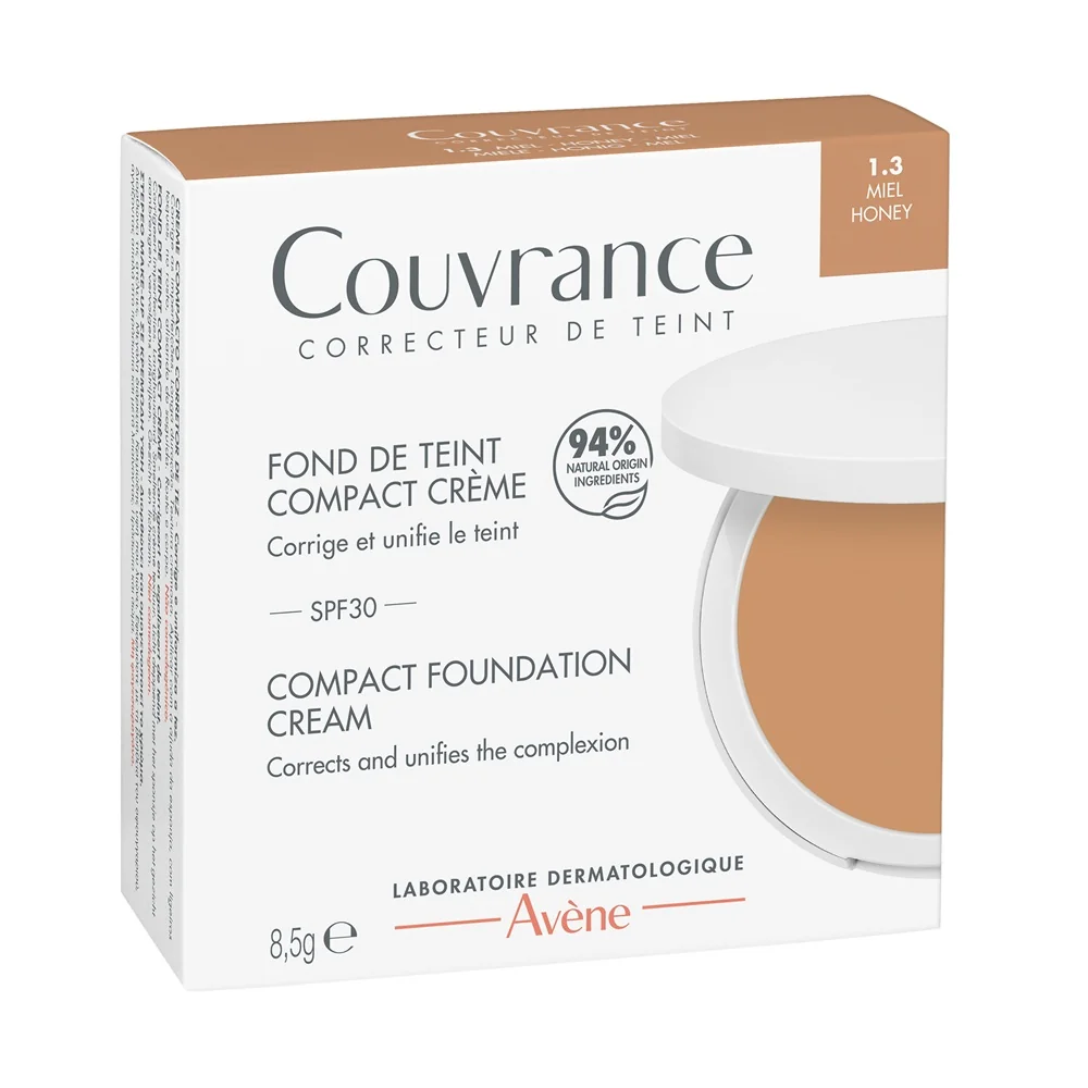 Fond de ten compact cu SPF30 nuanta 1.3 Miere Couvrance, 8.5g, Avene