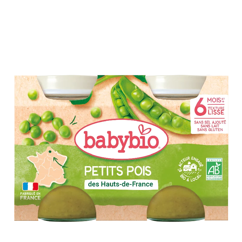 Piure de mazare Bio, 2 x 130g, BabyBio