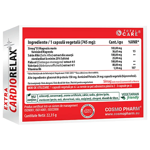 Extra Cardiorelax, 30 capsule, Cosmopharm