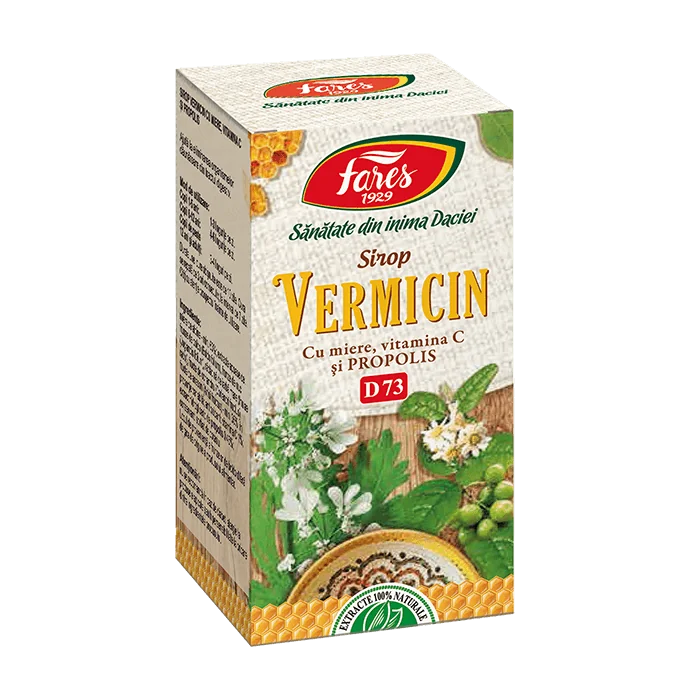 Vermicin sirop cu miere si propolis, 100ml, Fares