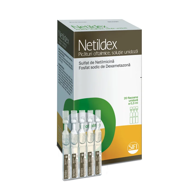 Netildex Drop Netildex picaturi oftalmice, 20 fiole de 0.3ml, Sifi | Dr. Max Farmacia