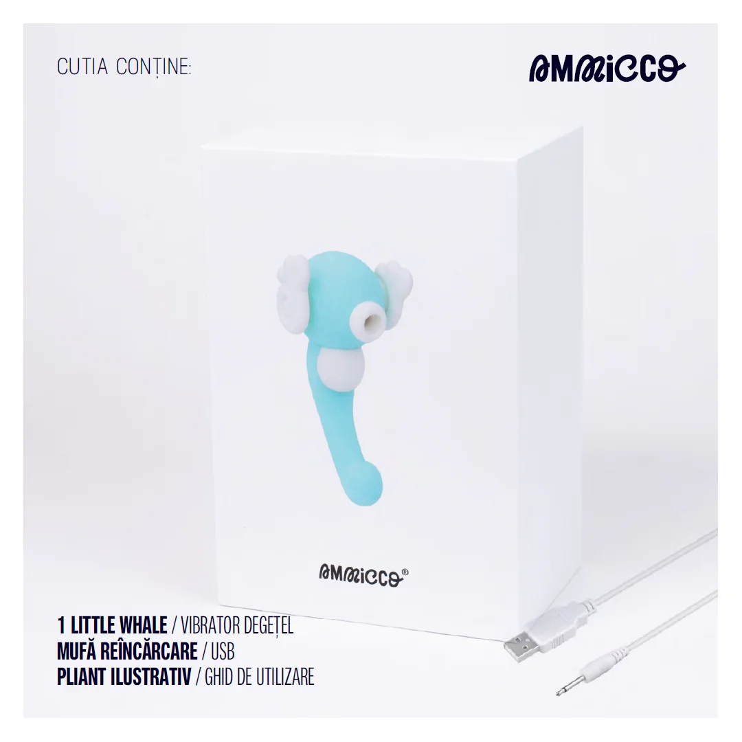 Vibrator clitoridian cu 9 niveluri de aspiratie si 10 tipuri de vibratie Seahorse, 1 bucata, Ammicco