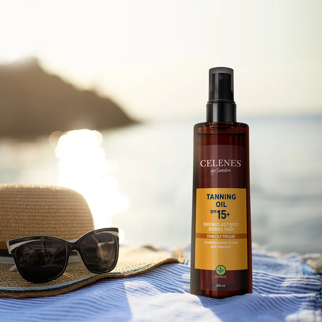Ulei pentru bronzare cu protectie solara Herbal SPF15, 200ml, Celenes