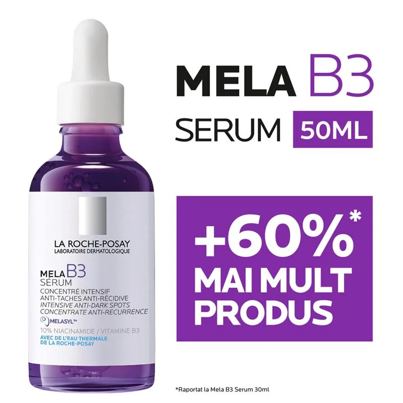 Ser concentrat intensiv pentru corectare pete pigmentare cu efect anti-recurenta pentru orice tip de ten Mela B3, 50ml, La Roche-Posay