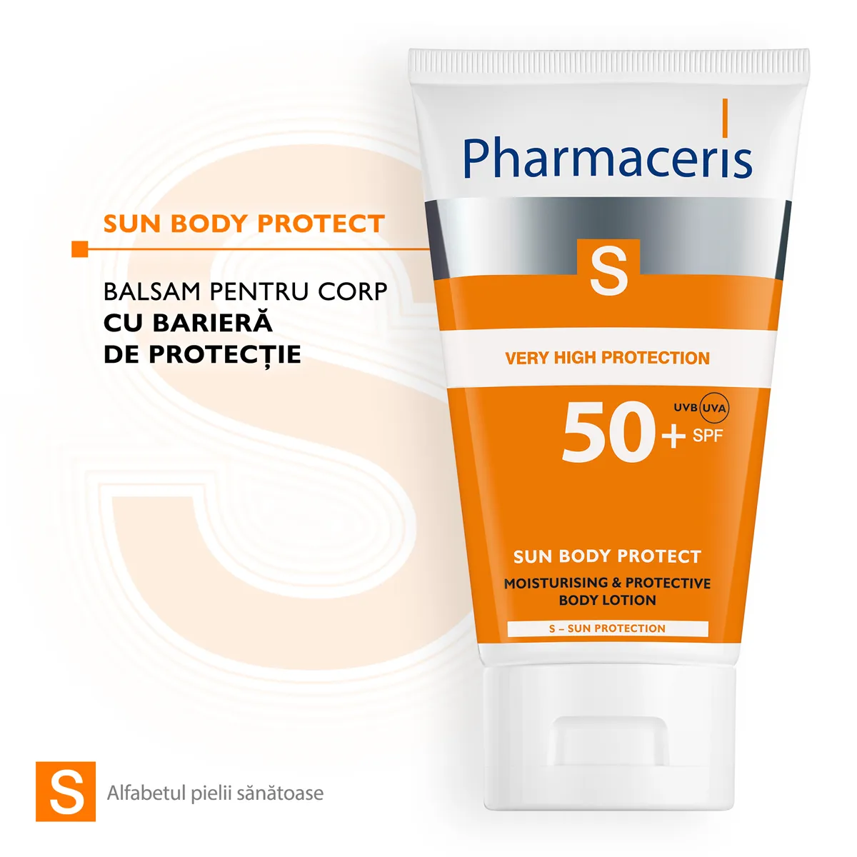 Lotiune de corp cu protectie solara SPF50+ S, 150ml, Pharmaceris 