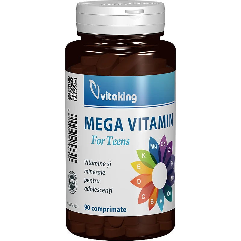 Multivitamine cu minerale pentru adolescenti, 90 comprimate, Vitaking | Dr. Max Farmacia