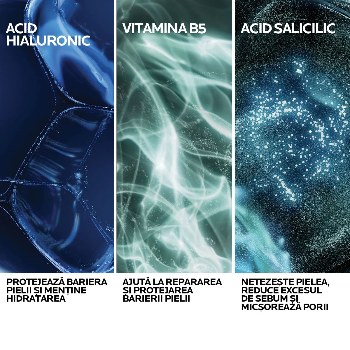 Gel apos matifiant cu Acid Hialuronic Hyalu B5 Matte Gel, 40ml, La Roche-Posay
