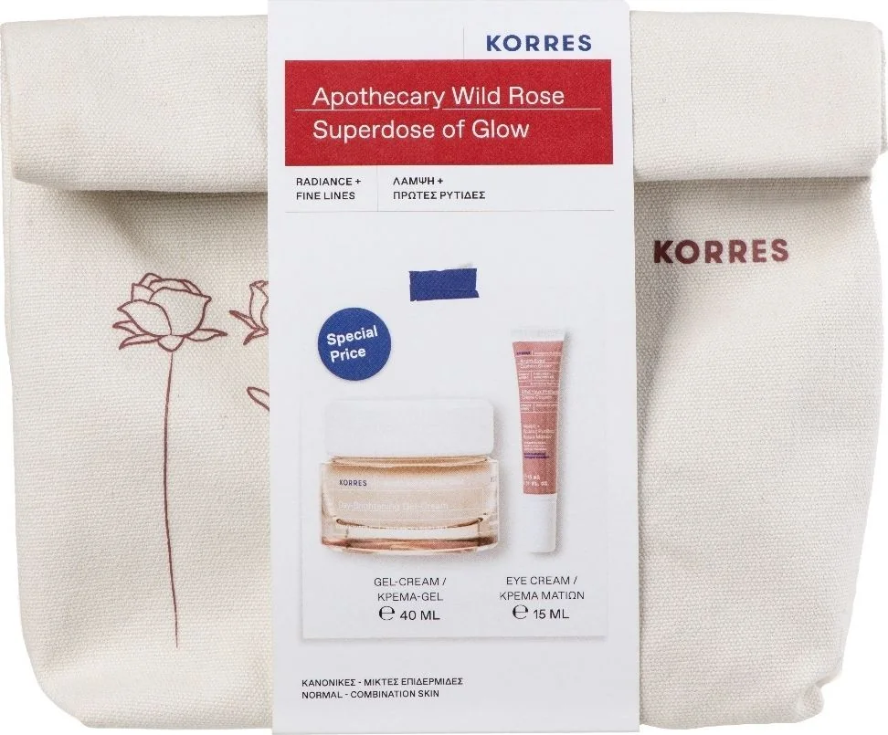 Pachet Wild Rose Crema de zi 40ml + Crema de ochi 15ml, Korres