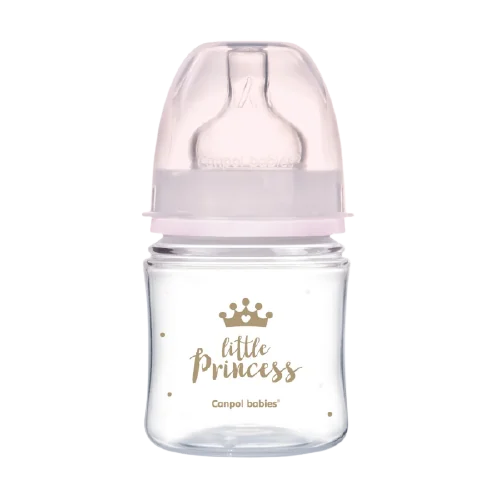 Biberon roz anticolici cu gat larg PP EasyStart Royal Baby, 120ml, Canpol babies
