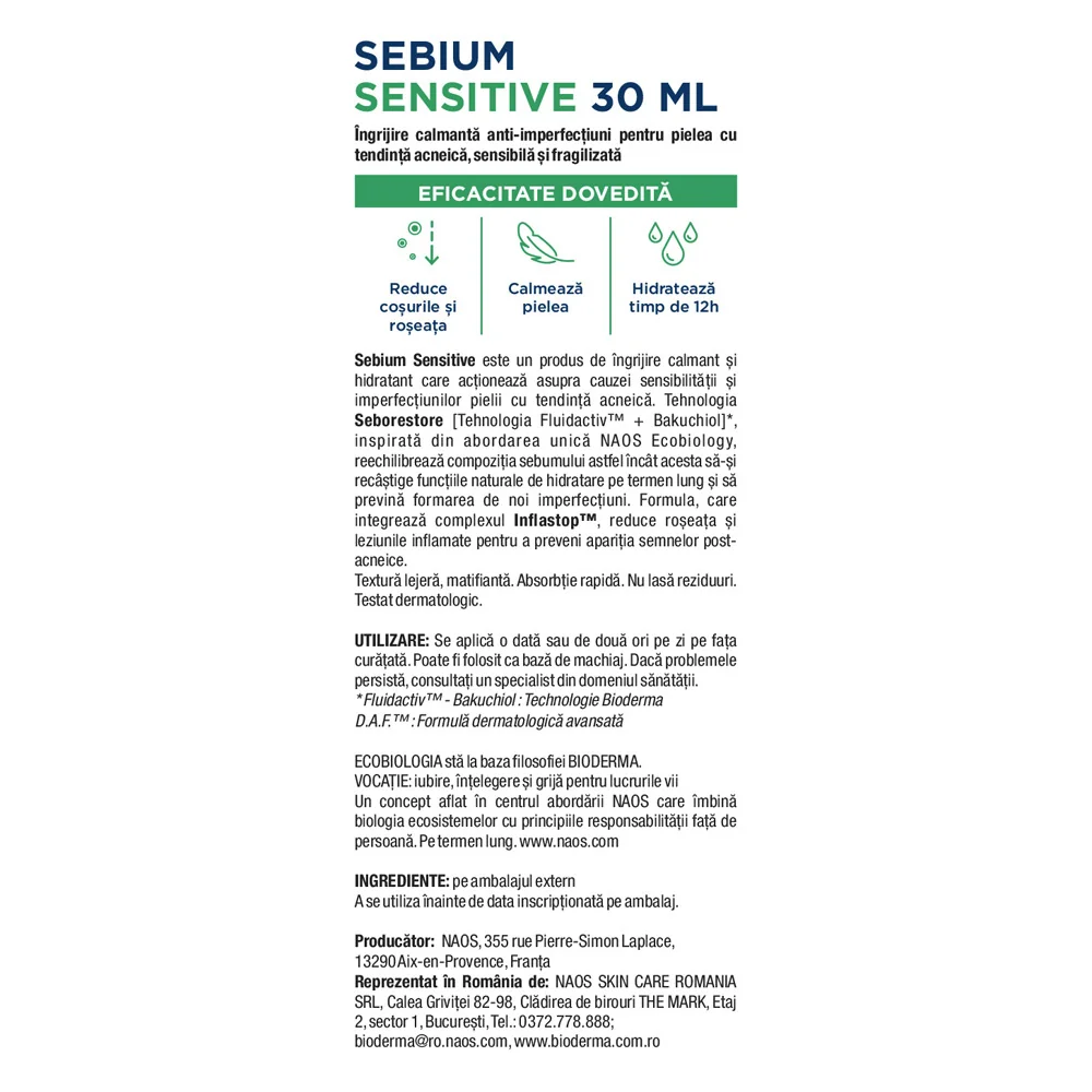 Gel Sebium Sensitive, 30ml, Bioderma