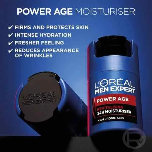 Crema hidratanta si revitalizanta pentru barbati Power Age Men Expert, 50ml, L'Oreal Paris