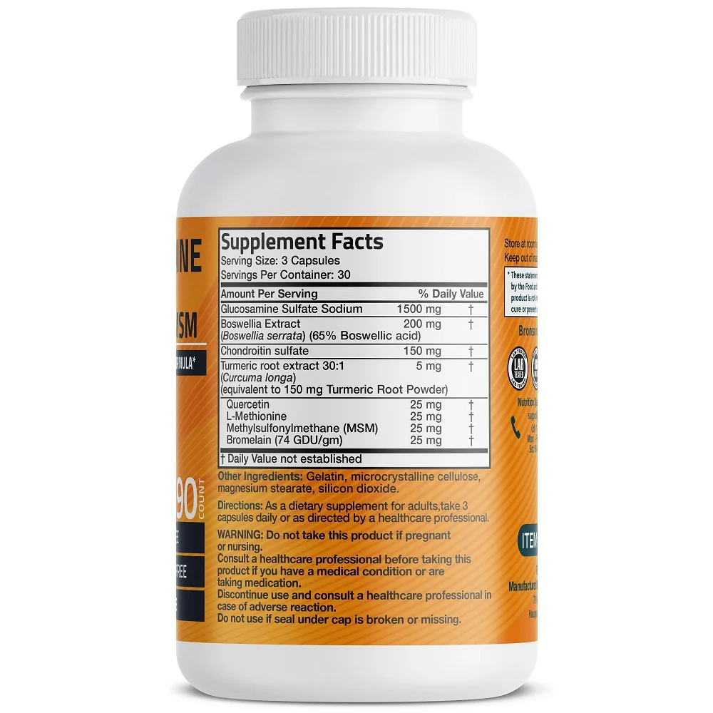 Glucozamina Chondroitin Turmeric & MSM, 90 capsule, Bronson Laboratories