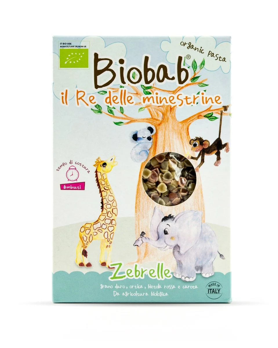 Paste scoici bio din grau dur, urzica, sfecla rosie si morcov, 250g, L'Origine Kids