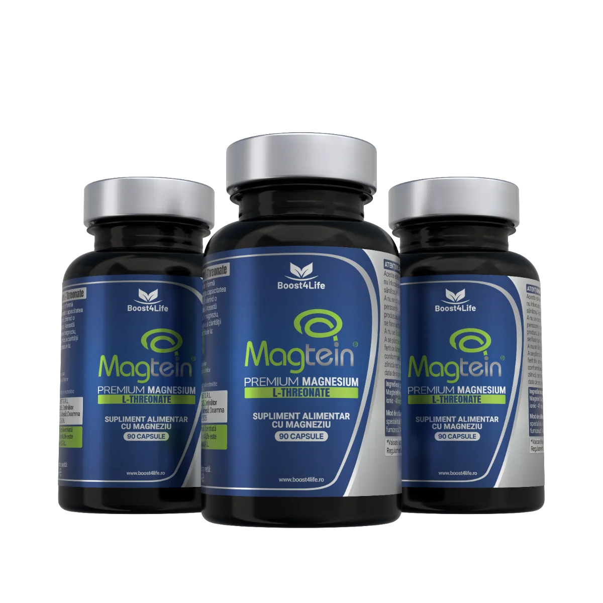 Magtein Magneziu L-Treonat Premium 670 mg, 90 capsule vegane, Boost4Life 