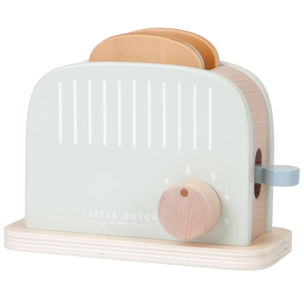 Toaster din lemn FSC cu functie pop-up si accesorii, 1 bucata, Little Dutch 