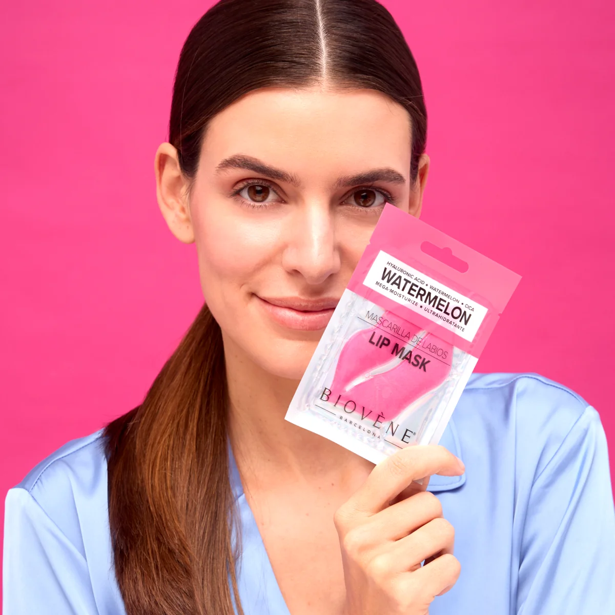 Masca de buze cu acid hialuronic si centella asiatica Watermelon Mega-Moisturize, 1 bucata, Biovene