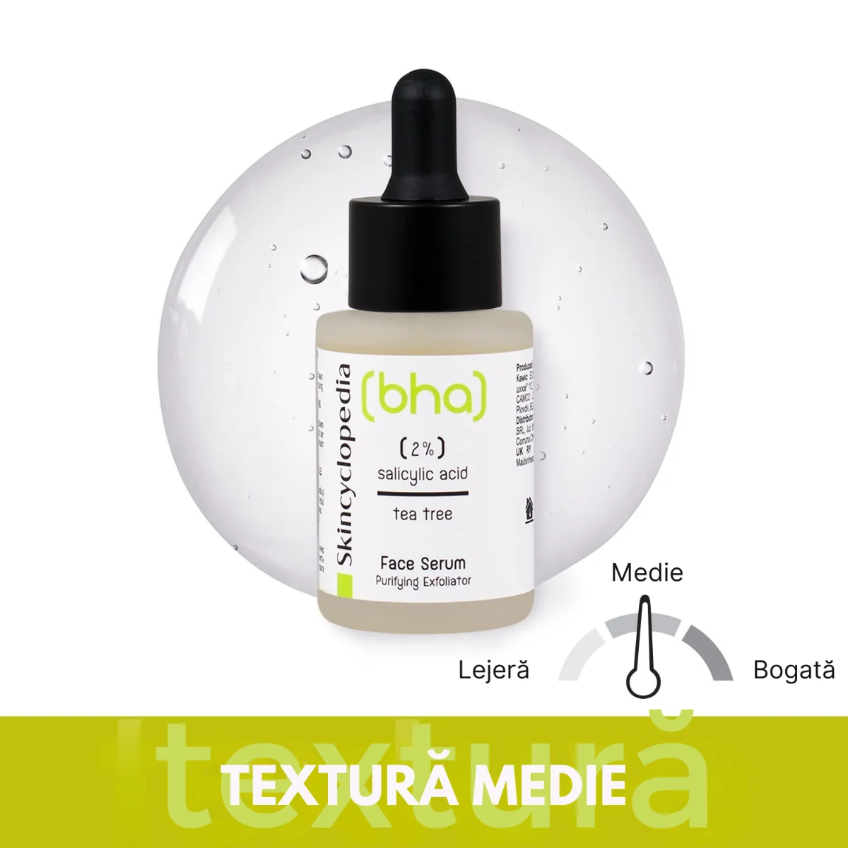 Ser facial cu 2% acid salicilic + ulei arbore de ceai, 30ml, Skincyclopedia