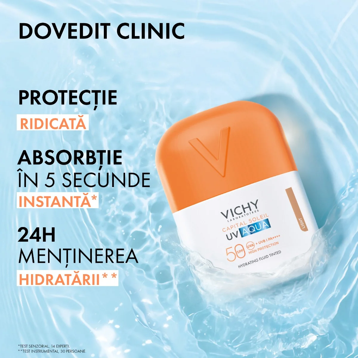Fluid hidratant colorat SPF 50 Capital Soleil UV AQUA , 50ml, Vichy