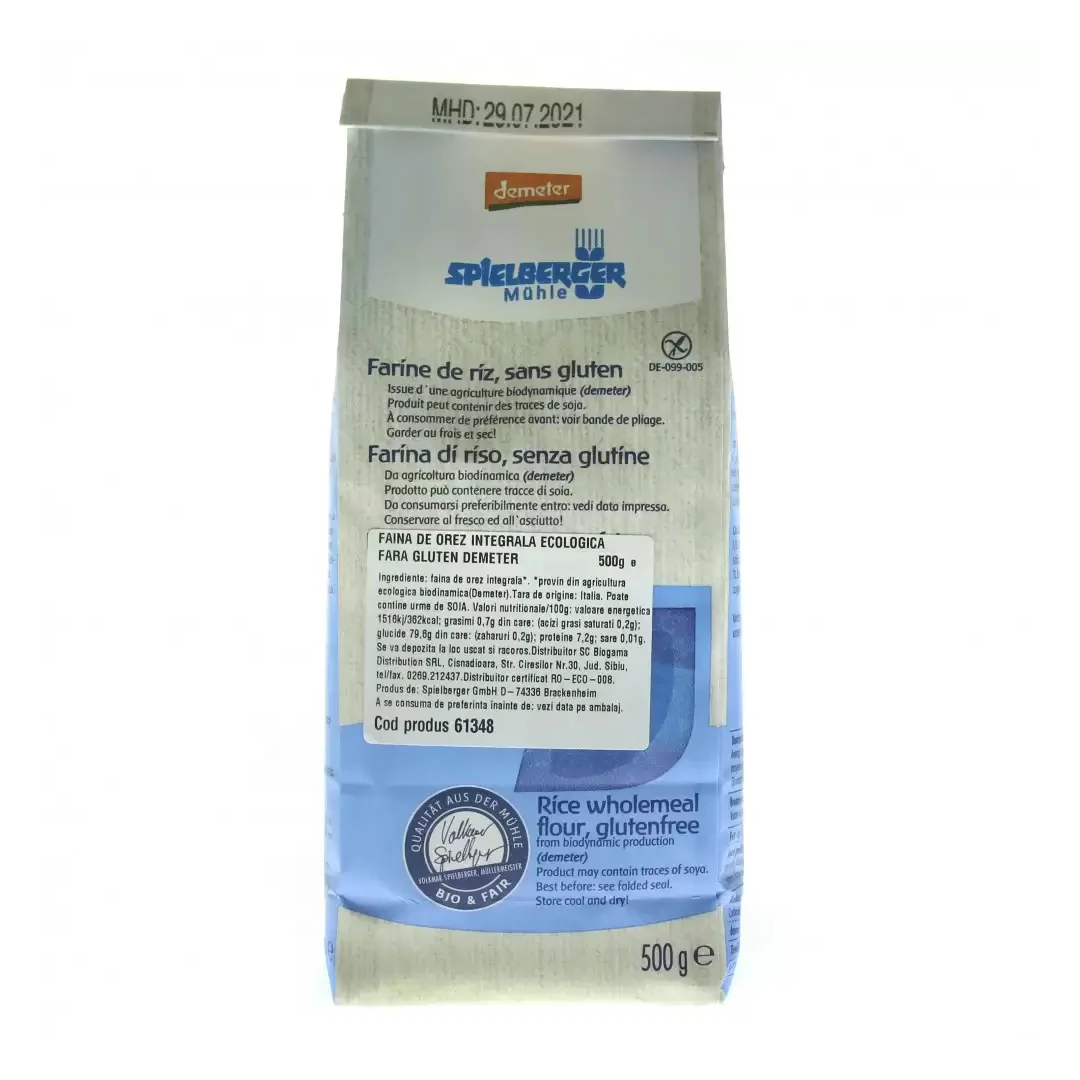 Faina integrala de orez Eco fara gluten Demeter, 500g, Spielberger