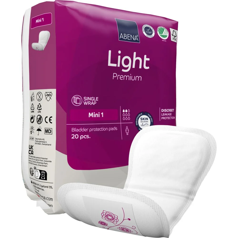Absorbante anatomice pentru incontinenta usoara Premium Light MINI 1 cu absorbtie 180ml, 20 bucati, Abena