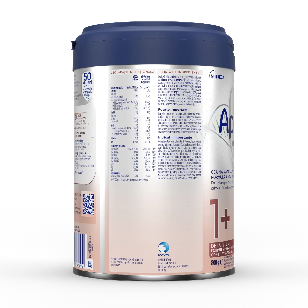 Formula premium pentru copii de 1-2 ani PRO Futura DUO-BIOTIK 1+, 800g, Aptamil
